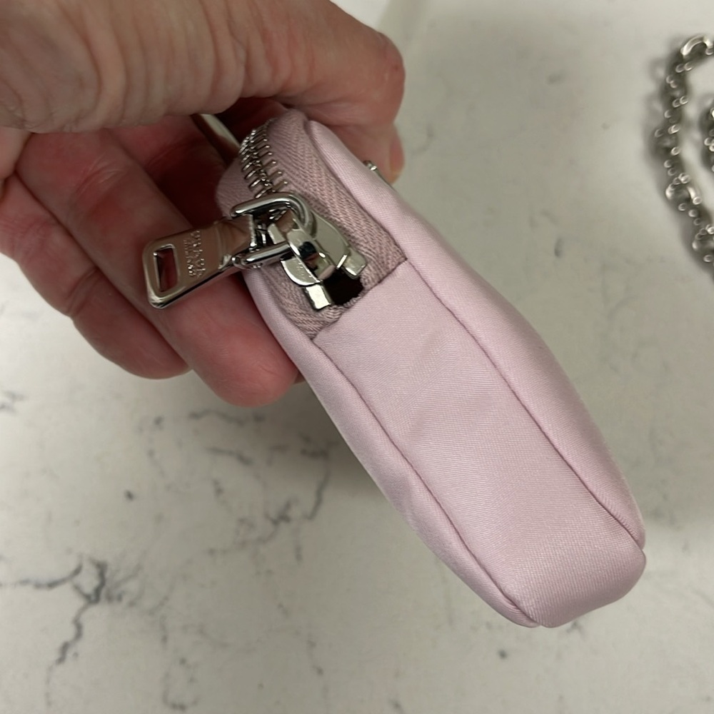 Prada 2005 Re-Edition Mini Bag Attachments for Nylon Bag with Silver Chain Pink - Picture 13 of 16